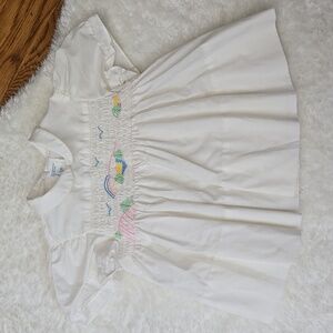 Baby Togs White Smocked Dress, Infant Girl 18 Month, Great Condition